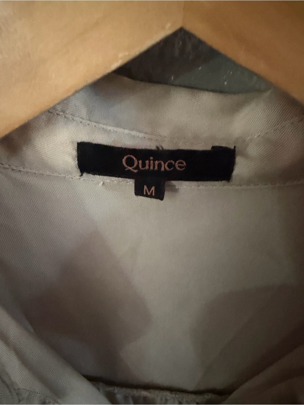 Quince Women's 100% tencel lyocell Short Sleeve Button-Up Shirt in Medium Beige - Picture 4 of 4